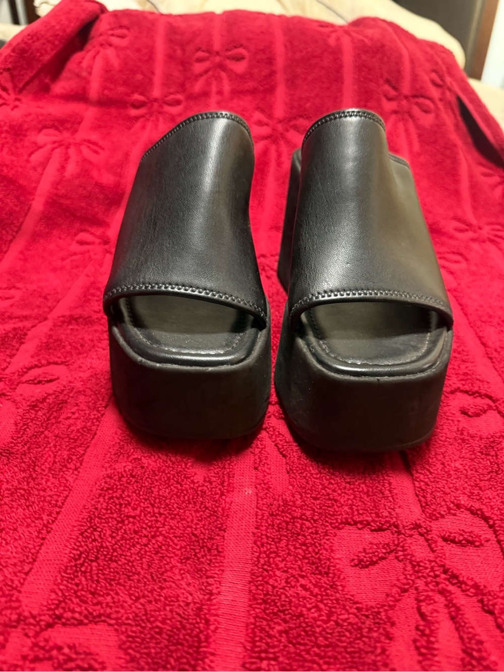 Michael Kors Black Platform Slide Mules - Picture 3 of 4